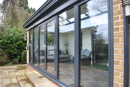 Anthracite Grey Aluminium Bi-folding Doors, 