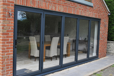 Anthracite Grey Aluminium Bi-folding Doors, 