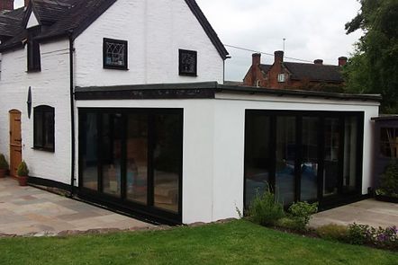 Black Aluminium Bi-folding Doors, 