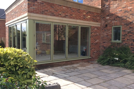Heritage Green Aluminium Bi-folding Doors, 