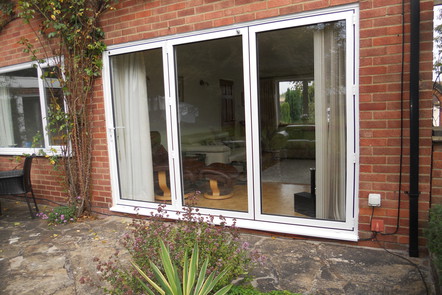 White Aluminium Bi-folding Doors, 