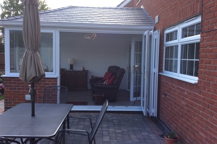 White PVCu Bi-folding Doors, 