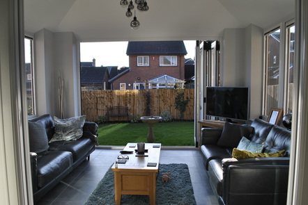 White PVCu Bi-folding Doors, 