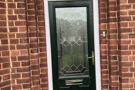 Green 3 Quarter Glazed Composite Door, 