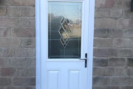 White Half Glazed Composite Door, 