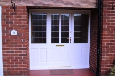 White Hardwood Door & Side Panels, 