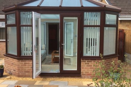 Rosewood/White PVCu French Doors, 