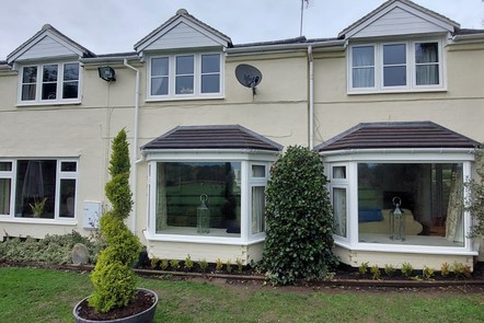 Ivory White FlushFit Windows with Tapco Roof Tiles Ivory White FlushFit Windows with Tapco Roof Tiles,